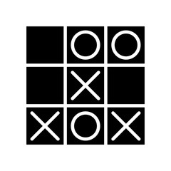 Icon tic tac toe in glyph style. vector illustration and editable stroke. Isolated on white background.
