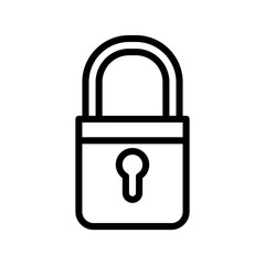 Icon lock in outline style. vector illustration and editable stroke. Isolated on white background.