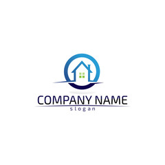 Real estate and home buildings logo icons template vector