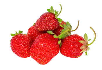 fresh strawberries isolated on white background