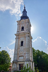 Fototapeta na wymiar Plesivec, Slovakia, 14 May 2019: Old gothic church in Plesivec.