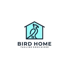 Bird Home Color Design Illustration Vector Template