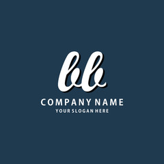 Initial BB white color logo template 