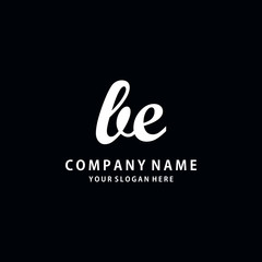 Initial BE white color logo template 