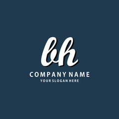 Initial BH white color logo template 