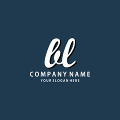 Initial BL white color logo template 