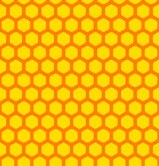 Yellow hexagon honeycomb background. Color seamless pattern. Vector illustration.