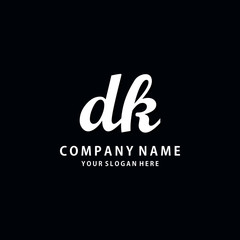 Initial DK white color logo template 