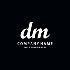 Initial DM white color logo template 