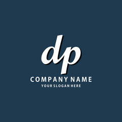 Initial DP white color logo template 
