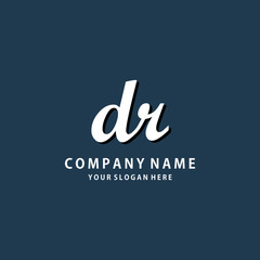 Obraz premium Initial DR white color logo template 
