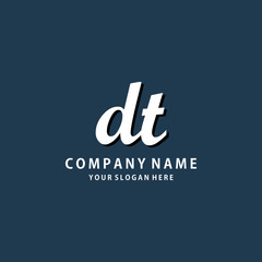 Initial DT white color logo template 