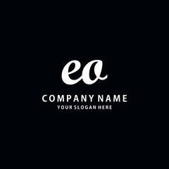 Initial EO white color logo template 