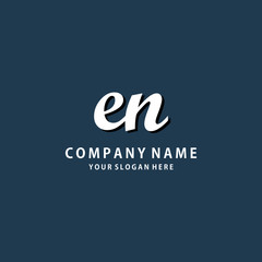 Initial EN white color logo template 
