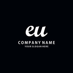 Initial EU white color logo template 