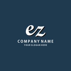 Initial EZ white color logo template 