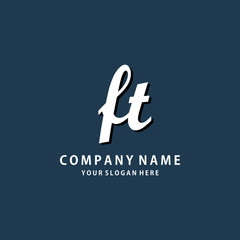 Initial FT white color logo template 