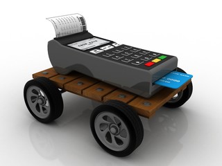 3d rendering Swipe Credit Cards