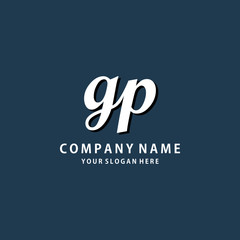 Initial GP white color logo template 