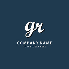 Initial GR white color logo template 