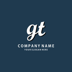 Initial GT white color logo template 