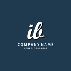 Initial IB white color logo template 