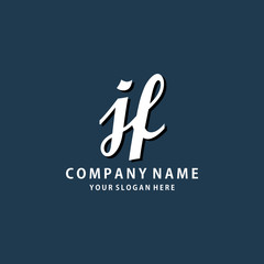 Initial JF white color logo template 