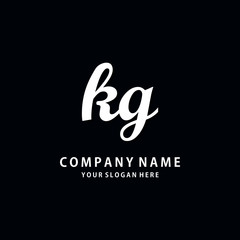 Initial KG white color logo template 