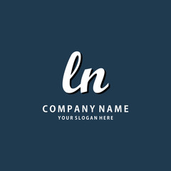 Initial LN white color logo template 