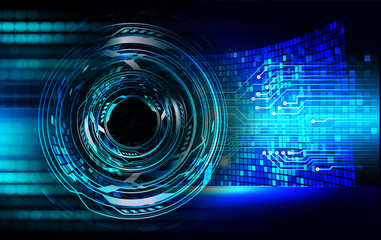 Blue eye cyber circuit future technology concept background