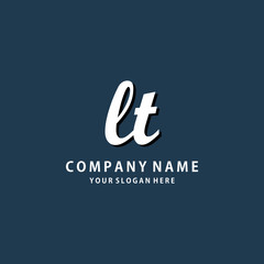 Initial LT white color logo template 