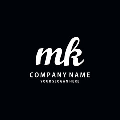 Initial MK white color logo template 