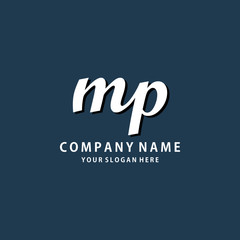 Obraz premium Initial MP white color logo template 