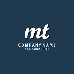Initial MT white color logo template 