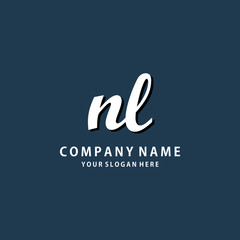 Initial NL white color logo template 