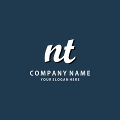 Initial NT white color logo template 