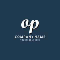 Initial OP white color logo template 