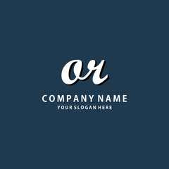 Initial OR white color logo template 