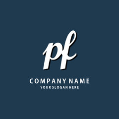 Initial PF white color logo template 