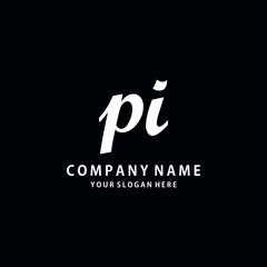 Initial PI white color logo template 