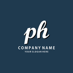 Initial PH white color logo template 