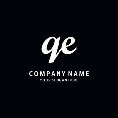 Initial QE white color logo template 