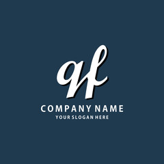 Initial QF white color logo template 