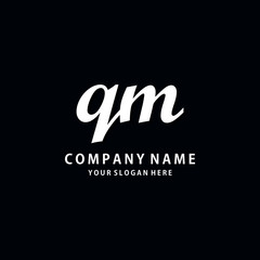 Initial QM white color logo template 