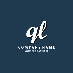 Initial QL white color logo template 