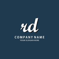 Initial RD white color logo template 