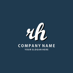 Initial RH white color logo template 