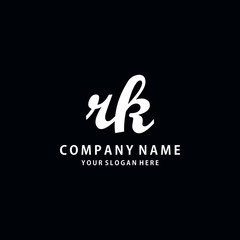 Initial RK white color logo template 