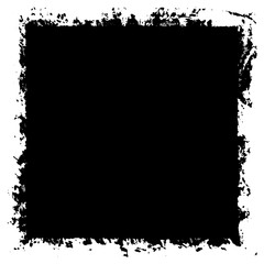 Grunge background black rectangular isolated on white background