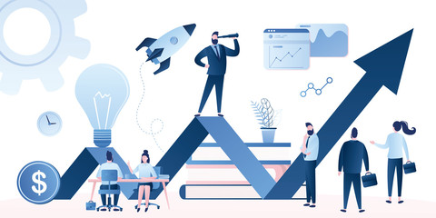 Corporate governance concept. Business leadership, managing skills, leadership training plan and success achievement.